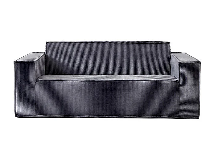 Canapé moderne 2 places velours côtelé confortable assise profonde pour salon appartement bureau maison sans pieds facile à transporter gris