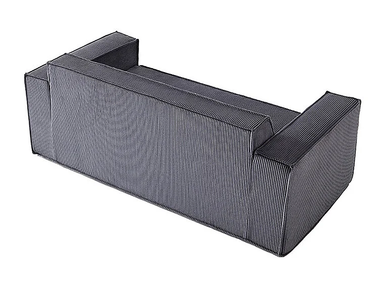 Canapé moderne 2 places velours côtelé confortable assise profonde pour salon appartement bureau maison sans pieds facile à transporter gris