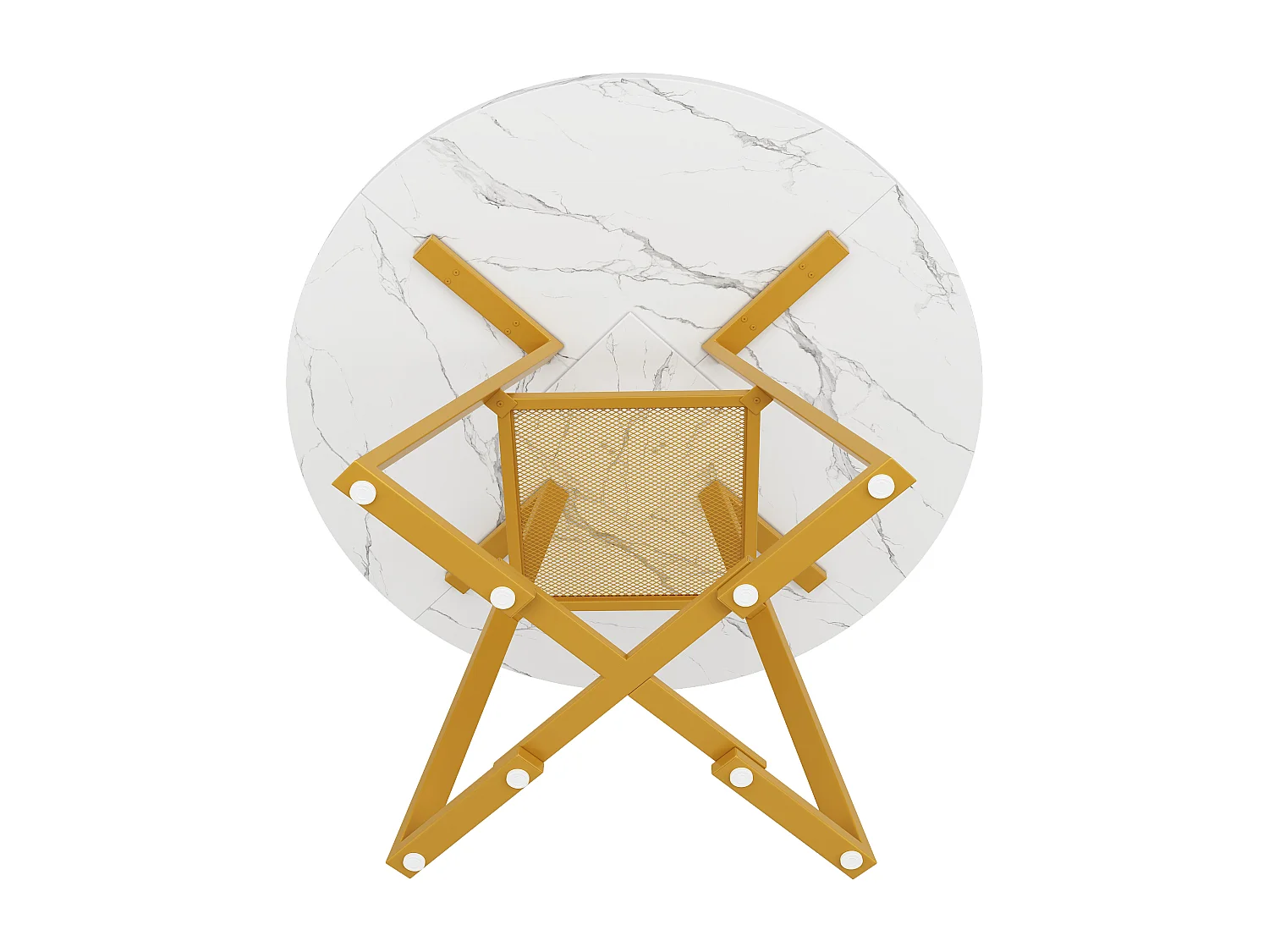 Ensemble de table à manger (5 pièces)- table 120 x 120 x 75 cm + 4 chaises velours - MDF +  Métal - blanc