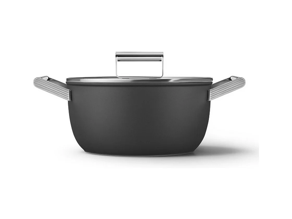 Smeg Faitout noir mat 24cm + couvercle - CSF2412BLM