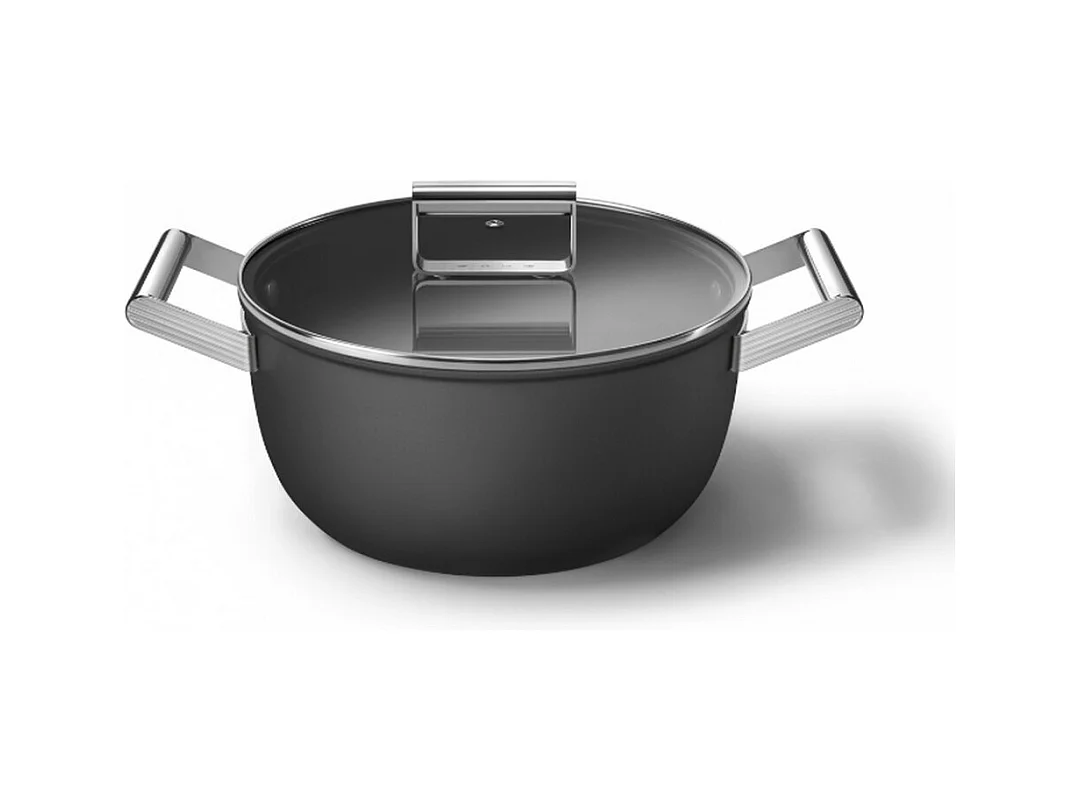 Smeg Faitout noir mat 24cm + couvercle - CSF2412BLM