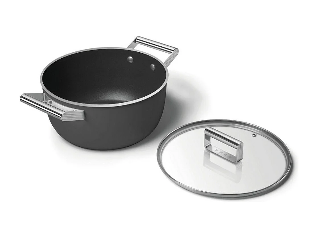 Smeg Faitout noir mat 24cm + couvercle - CSF2412BLM