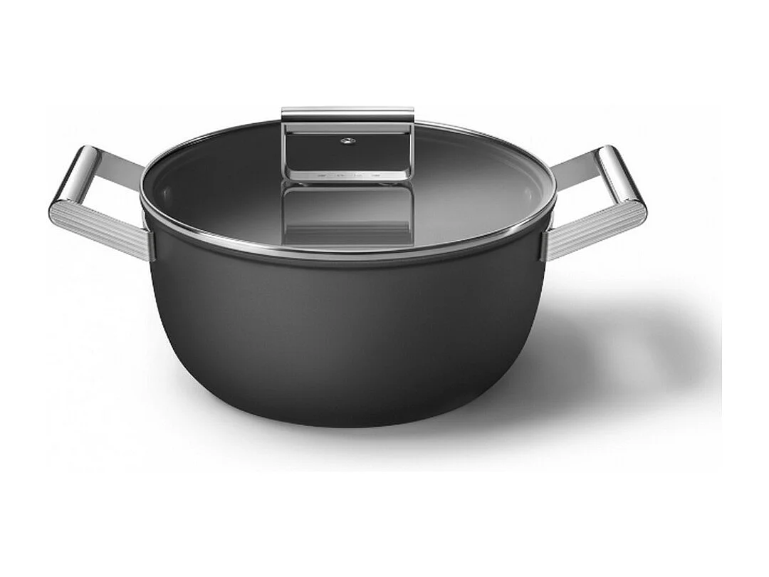 Smeg Faitout noir mat 24cm + couvercle - CSF2412BLM