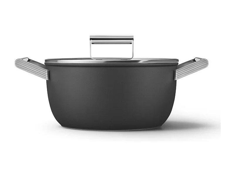 Smeg Faitout noir mat 24cm + couvercle - CSF2412BLM