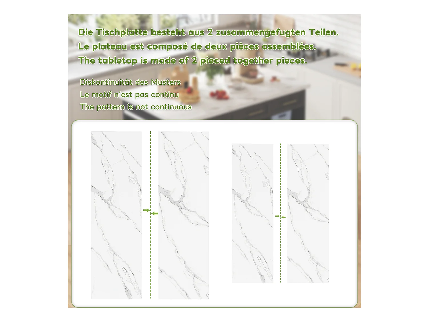 Îlot central avec 3 portes + 6 tiroirs et étagère - plateau extensible - 150/246 x 90 x 90 cm - MDF - blanc + noir