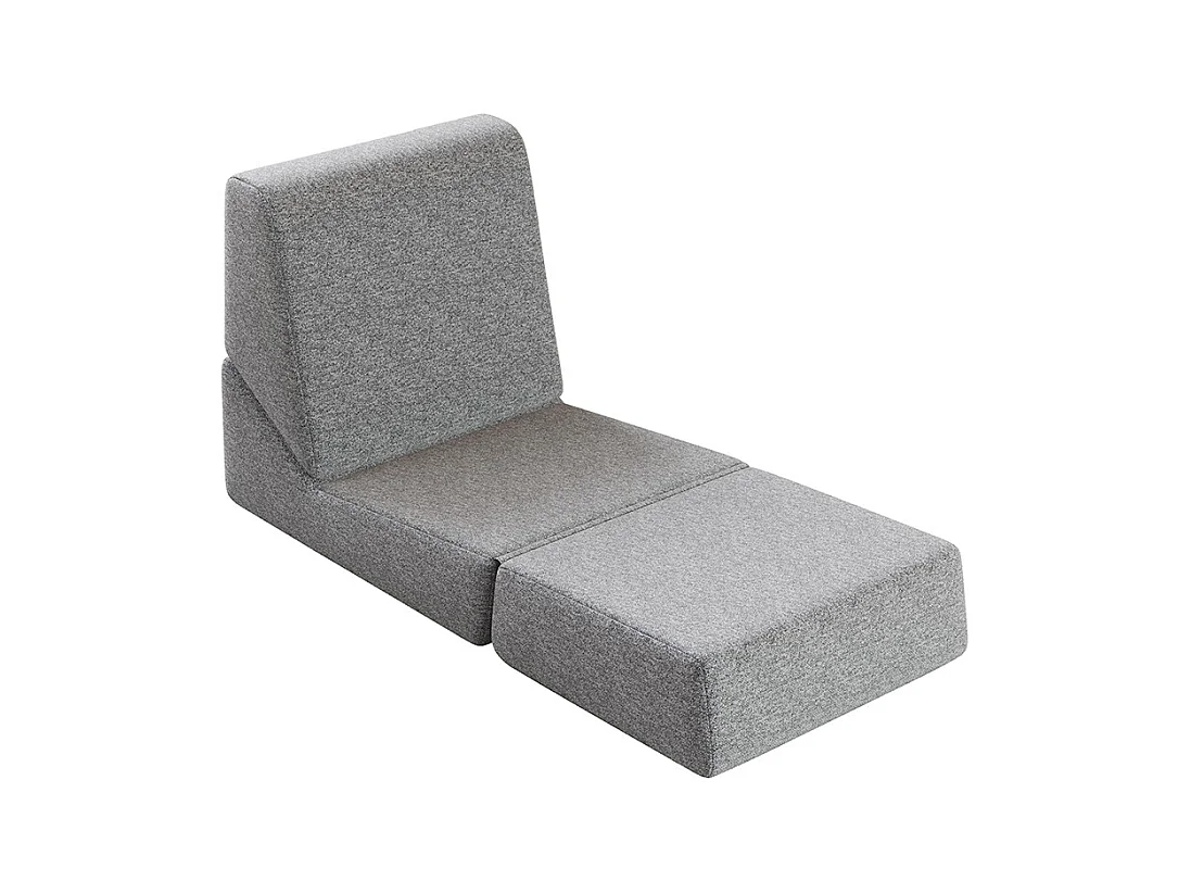 Fauteuil convertible pour adultes en mousse mini canapé lounge avec matelas triple pliable gris