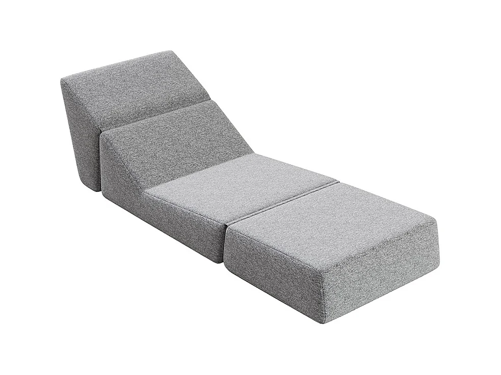 Fauteuil convertible pour adultes en mousse mini canapé lounge avec matelas triple pliable gris
