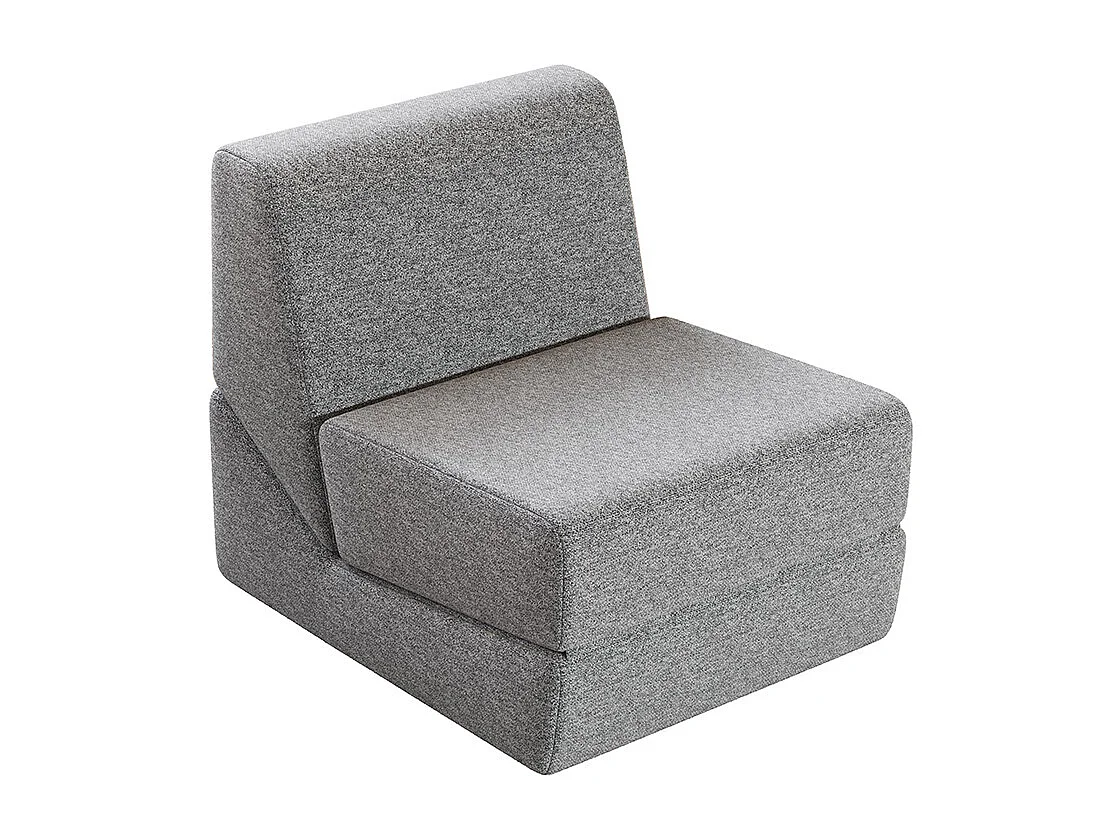 Fauteuil convertible pour adultes en mousse mini canapé lounge avec matelas triple pliable gris