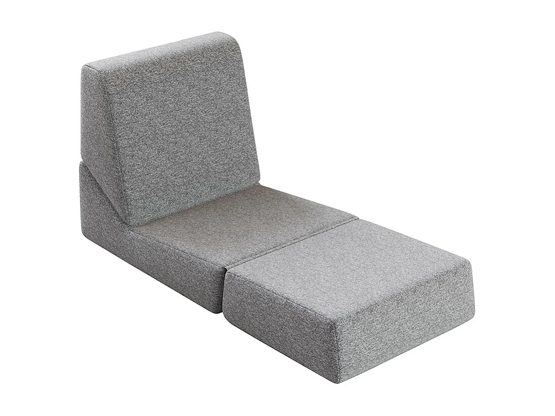 Fauteuil convertible pour adultes en mousse mini canapé lounge avec matelas triple pliable gris