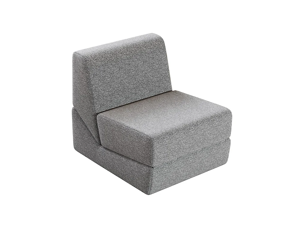 Fauteuil convertible pour adultes en mousse mini canapé lounge avec matelas triple pliable gris
