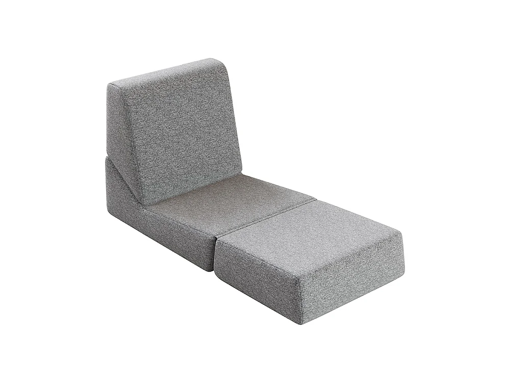Fauteuil convertible pour adultes en mousse mini canapé lounge avec matelas triple pliable gris