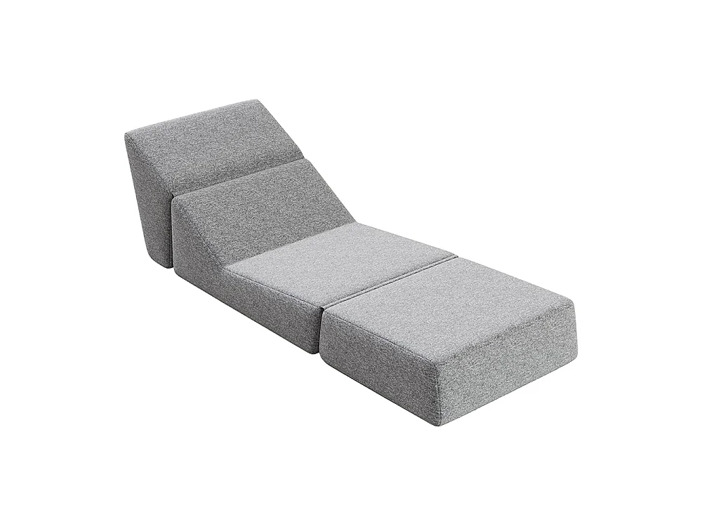 Fauteuil convertible pour adultes en mousse mini canapé lounge avec matelas triple pliable gris