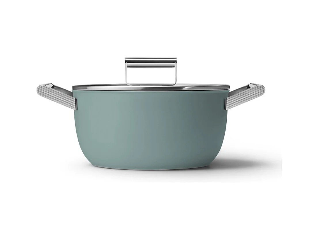 Smeg Faitout vert émeraude mat 24cm + couvercle - CSF2412EGM