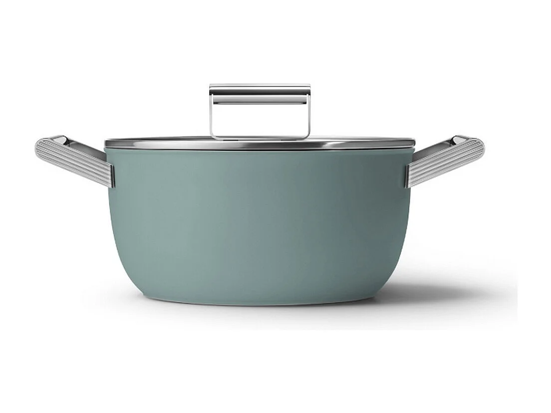Smeg Faitout vert émeraude mat 24cm + couvercle - CSF2412EGM