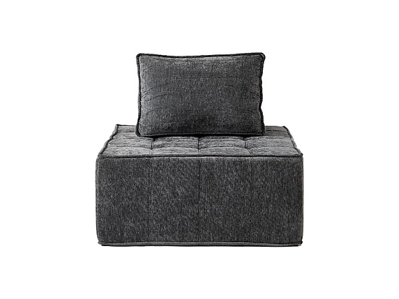 Fauteuil dappoint modulaire carré sans accoudoirs canapé simple surdimensionné pour salon coin chambre bureau gris