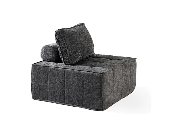 Fauteuil dappoint modulaire carré sans accoudoirs canapé simple surdimensionné pour salon coin chambre bureau gris