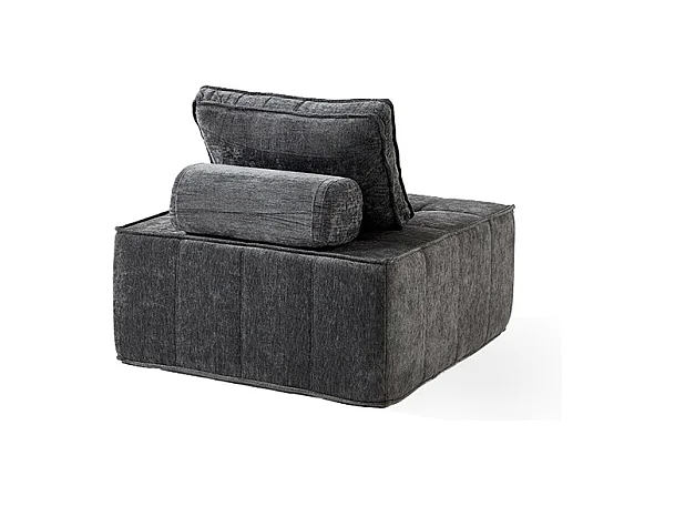 Fauteuil dappoint modulaire carré sans accoudoirs canapé simple surdimensionné pour salon coin chambre bureau gris