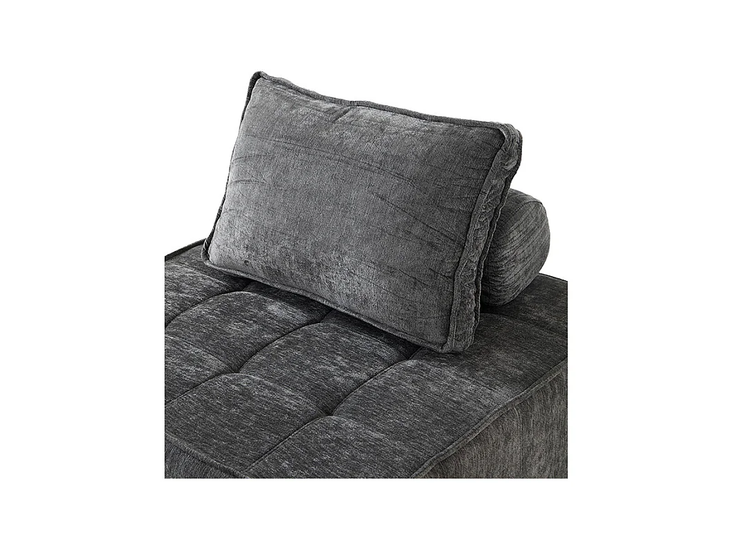 Fauteuil dappoint modulaire carré sans accoudoirs canapé simple surdimensionné pour salon coin chambre bureau gris