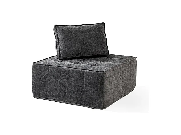 Fauteuil dappoint modulaire carré sans accoudoirs canapé simple surdimensionné pour salon coin chambre bureau gris