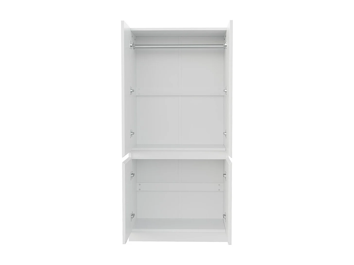 Armoire 70x40x170 cm double porte grands compartiments de rangement blanc