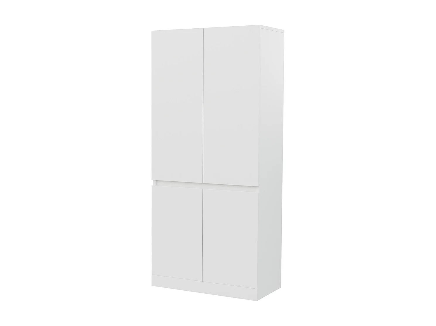 Armoire 70x40x170 cm double porte grands compartiments de rangement blanc