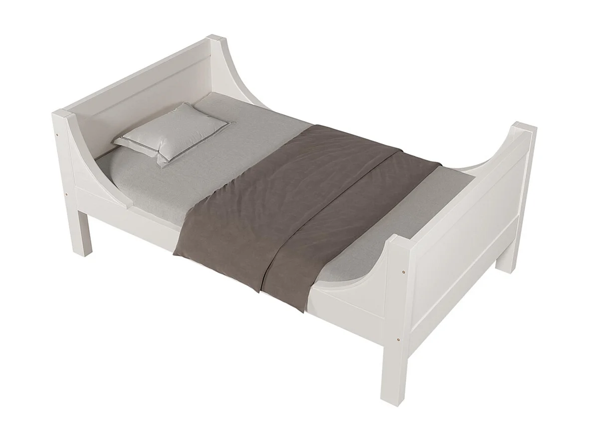Lit superposé séparable 90x200 cm échelle flexible tête pied design traîneau 1 lit 2 lits simples blanc EN747-1:2024 sans matelas