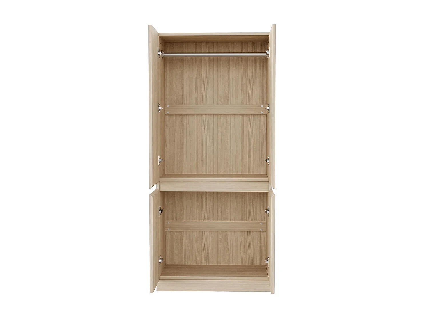 Armoire 70x40x170 cm double porte grands compartiments de rangement couleur bois
