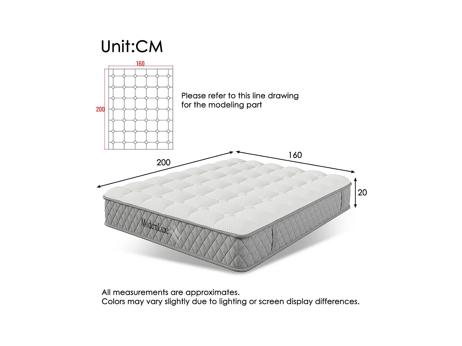 Lit coffre moderne tête lit haute double 160x200 cm éclairage LED espace rangement ports USB Type-C aspect lin beige avec matelas