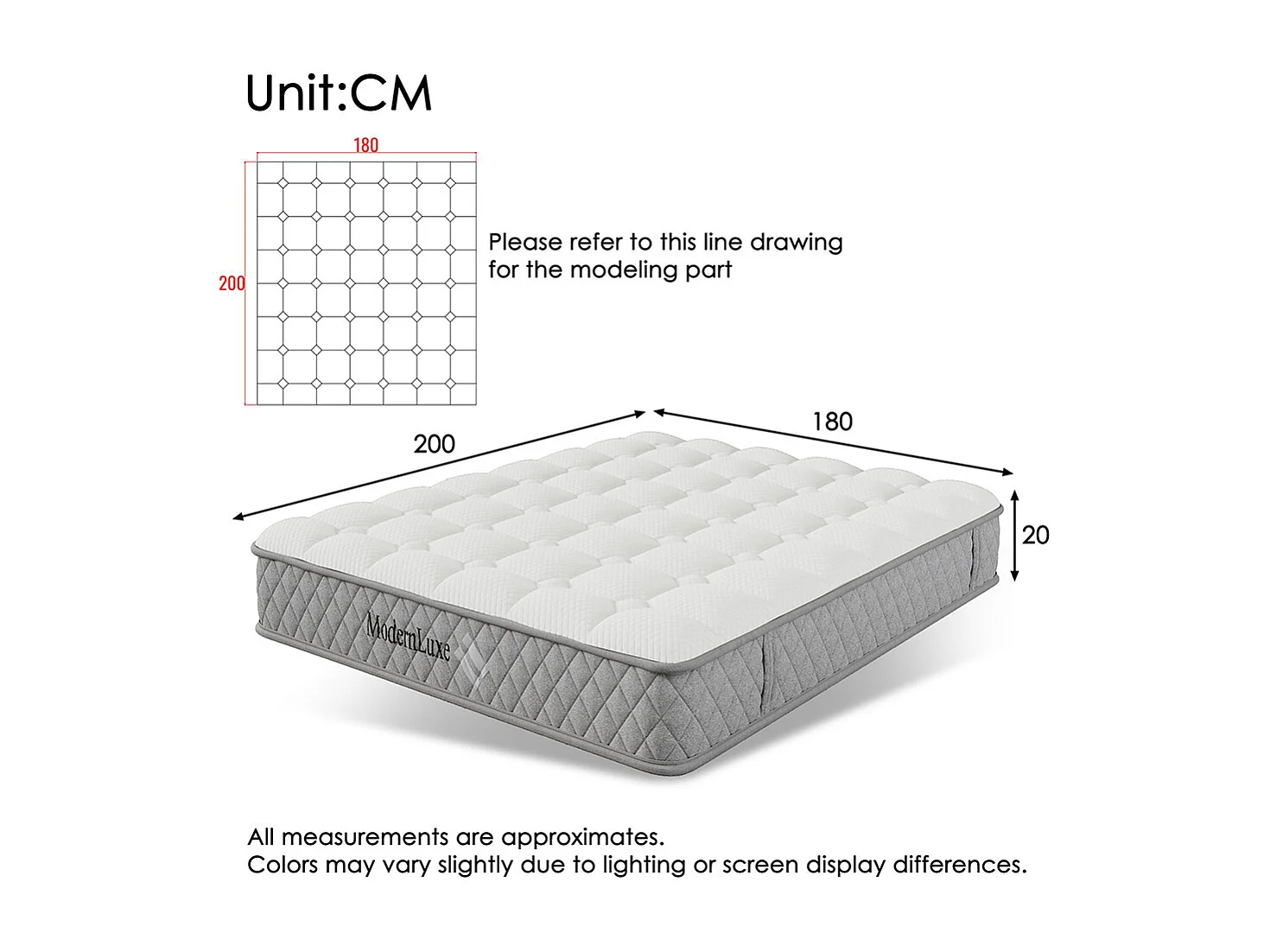 Lit coffre moderne tête lit haute double 180x200 cm éclairage LED espace rangement ports USB Type-C aspect lin gris avec matelas