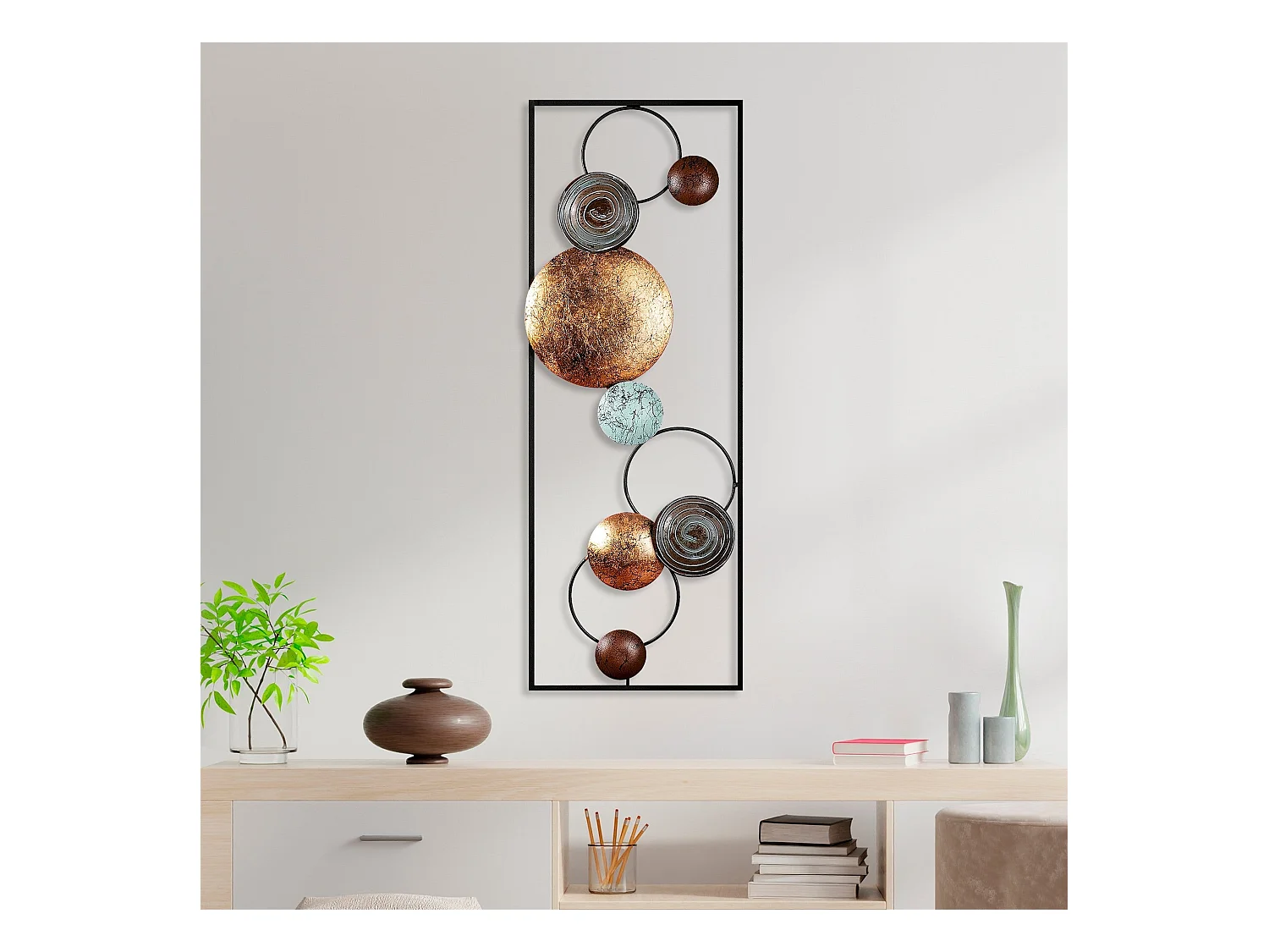 Decoratief wandaccessoire – 32 x 90 x 4 cm – metaal – 100% metaal