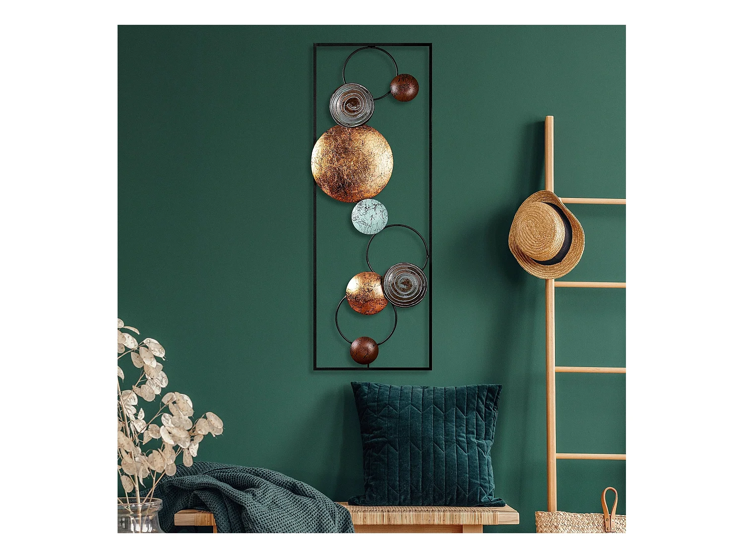 Decoratief wandaccessoire – 32 x 90 x 4 cm – metaal – 100% metaal