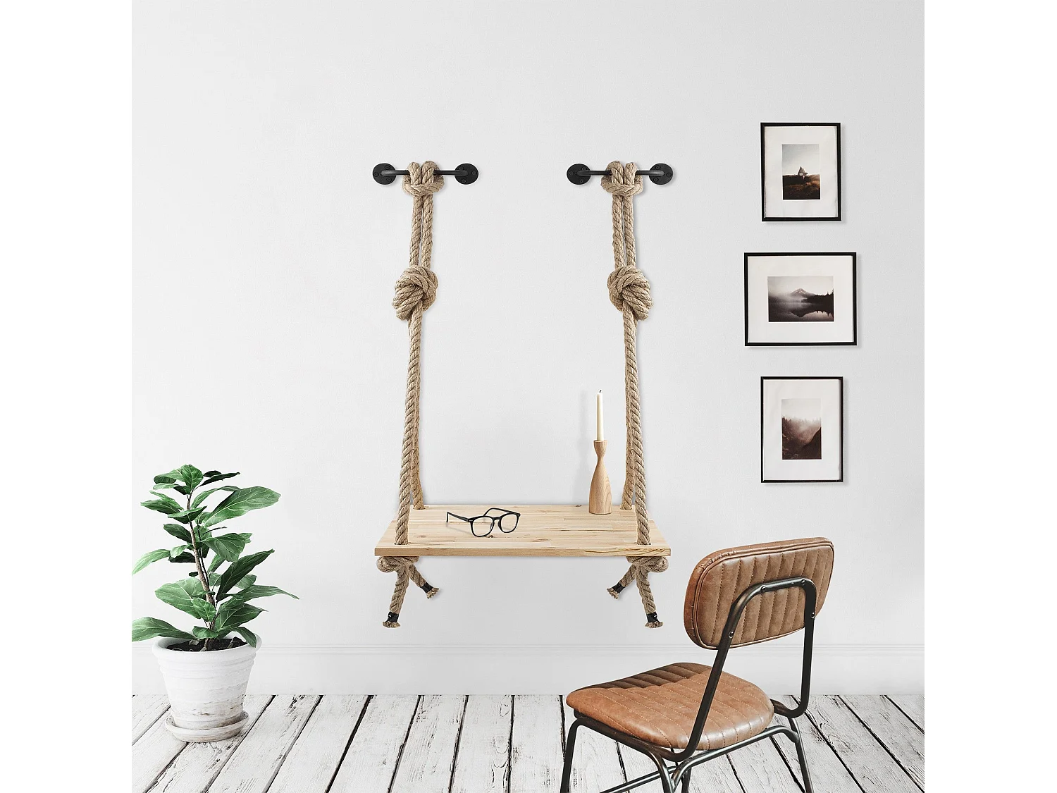 Étagère murale – 60 cm x 90 cm x 55 cm – Noir – Bois