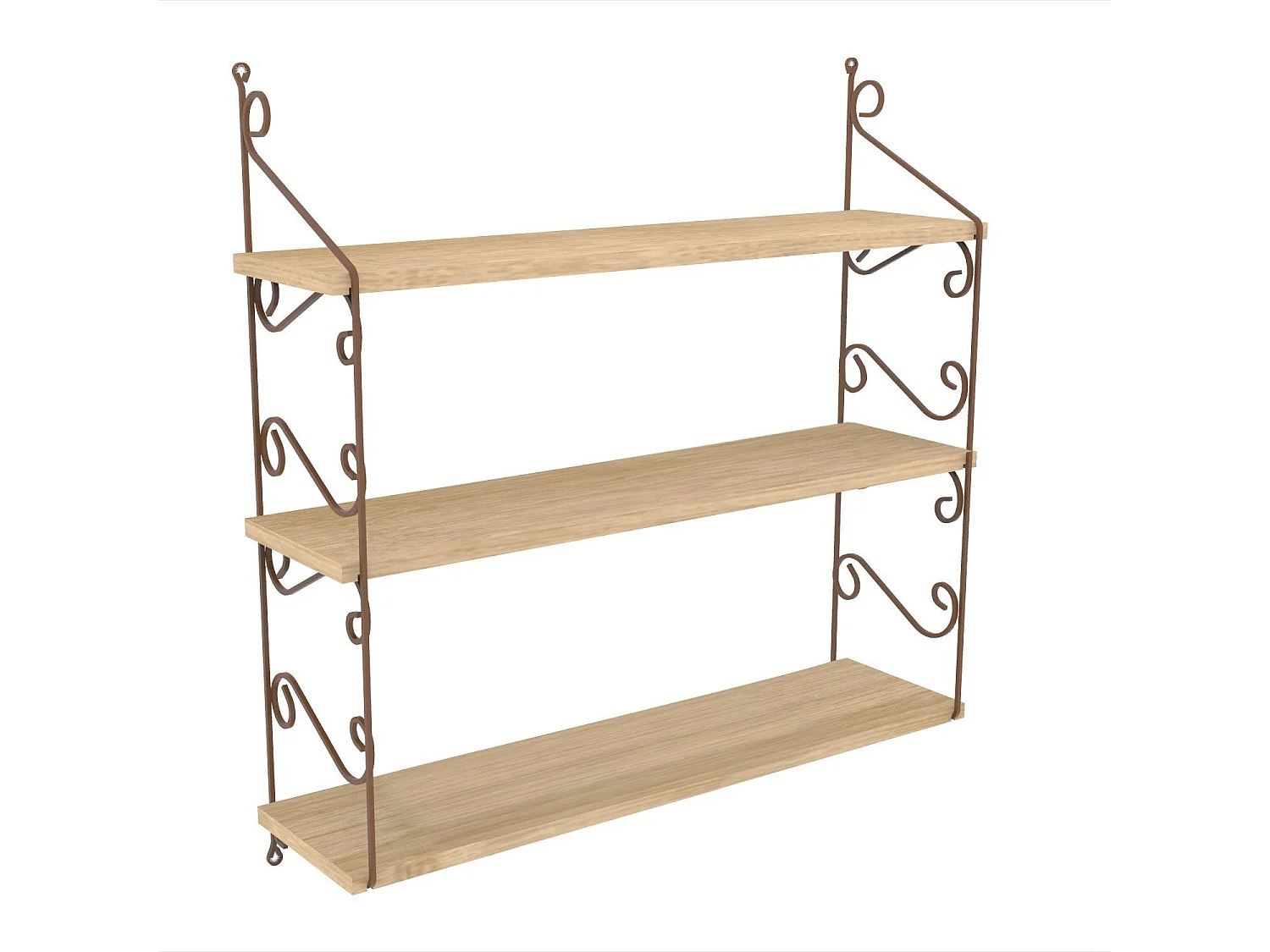 Étagère murale en chêne – 72 cm x 80 cm x 20 cm – Chêne – MDF