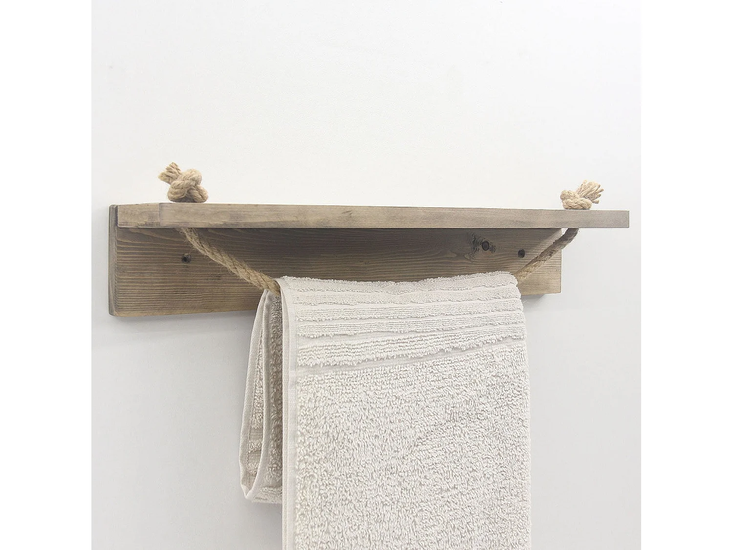 Estante de pared de madera de abeto – 50 cm x 10 cm x 9 cm – nogal