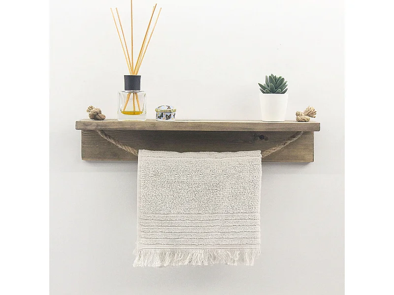 Półka ścienna z drewna jodłowego – 50 cm x 10 cm x 9 cm – orzech