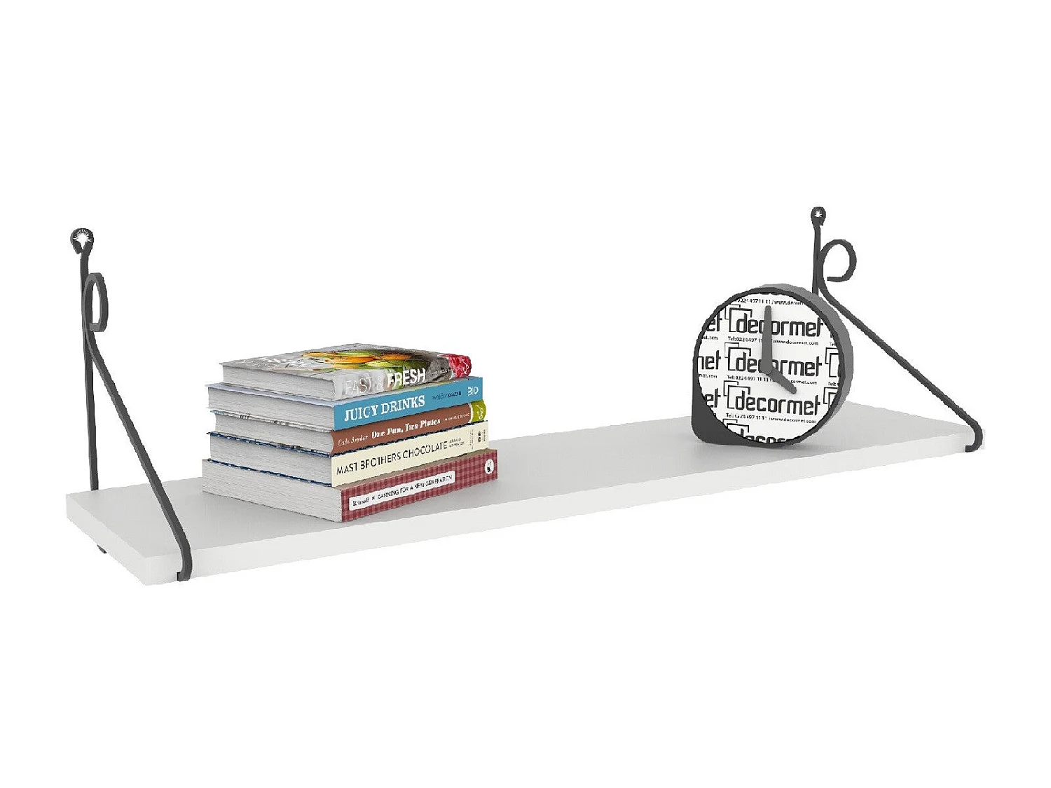 Étagère murale – 72 cm x 27 cm x 20 cm – Blanc – Panneau de particules