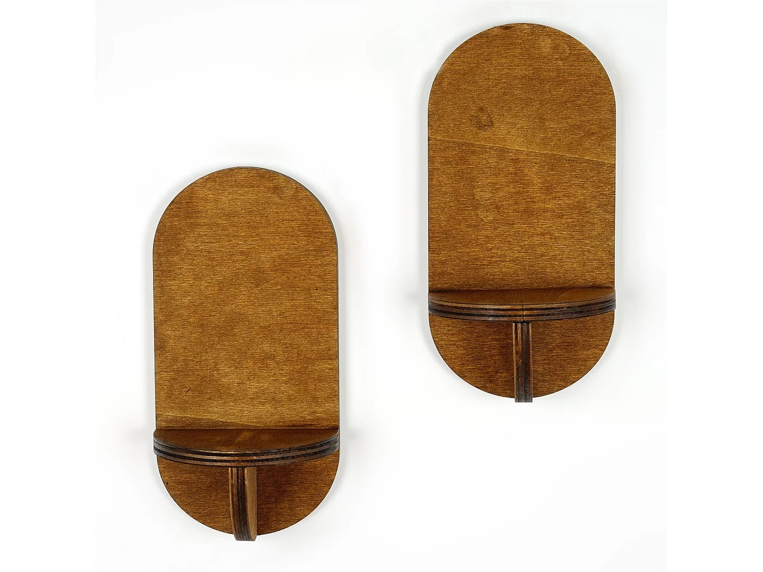 Étagère murale – 13 x 26 x 9 cm – Noyer – Contreplaqué