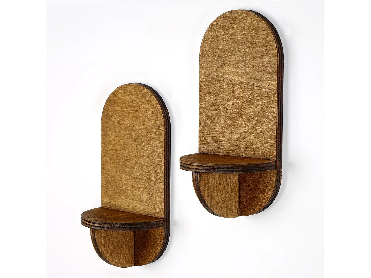 Étagère murale – 13 x 26 x 9 cm – Noyer – Contreplaqué