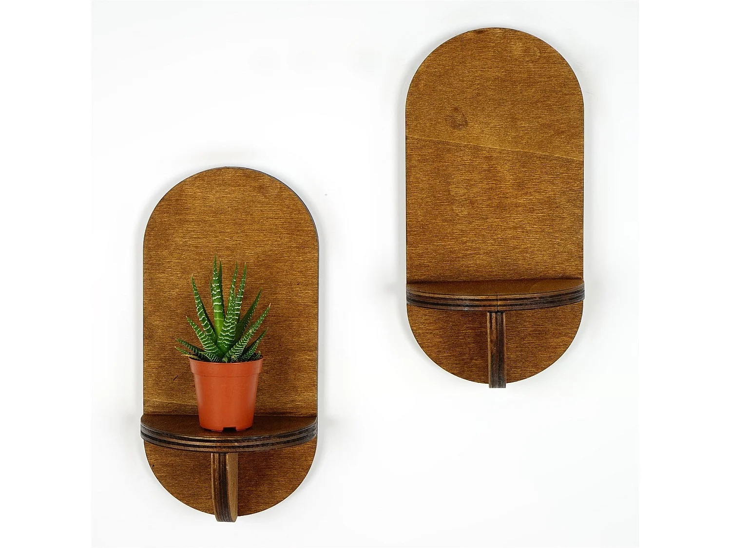 Étagère murale – 13 x 26 x 9 cm – Noyer – Contreplaqué