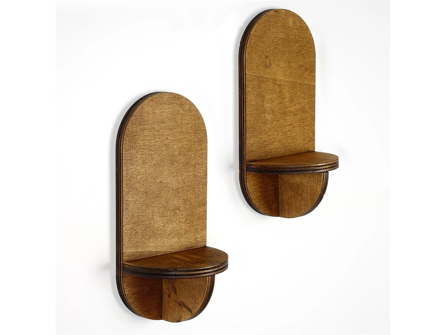 Étagère murale – 13 x 26 x 9 cm – Noyer – Contreplaqué