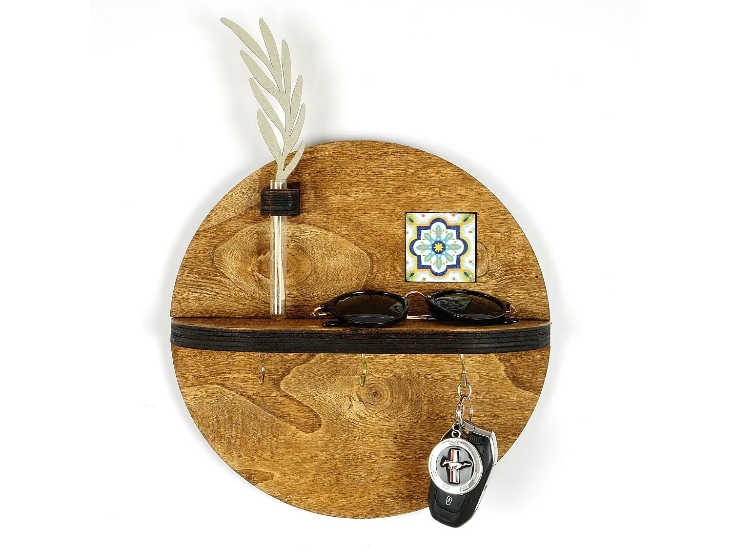 Étagère murale en noyer LAZ172 - 100 % toile 27 x 27 cm