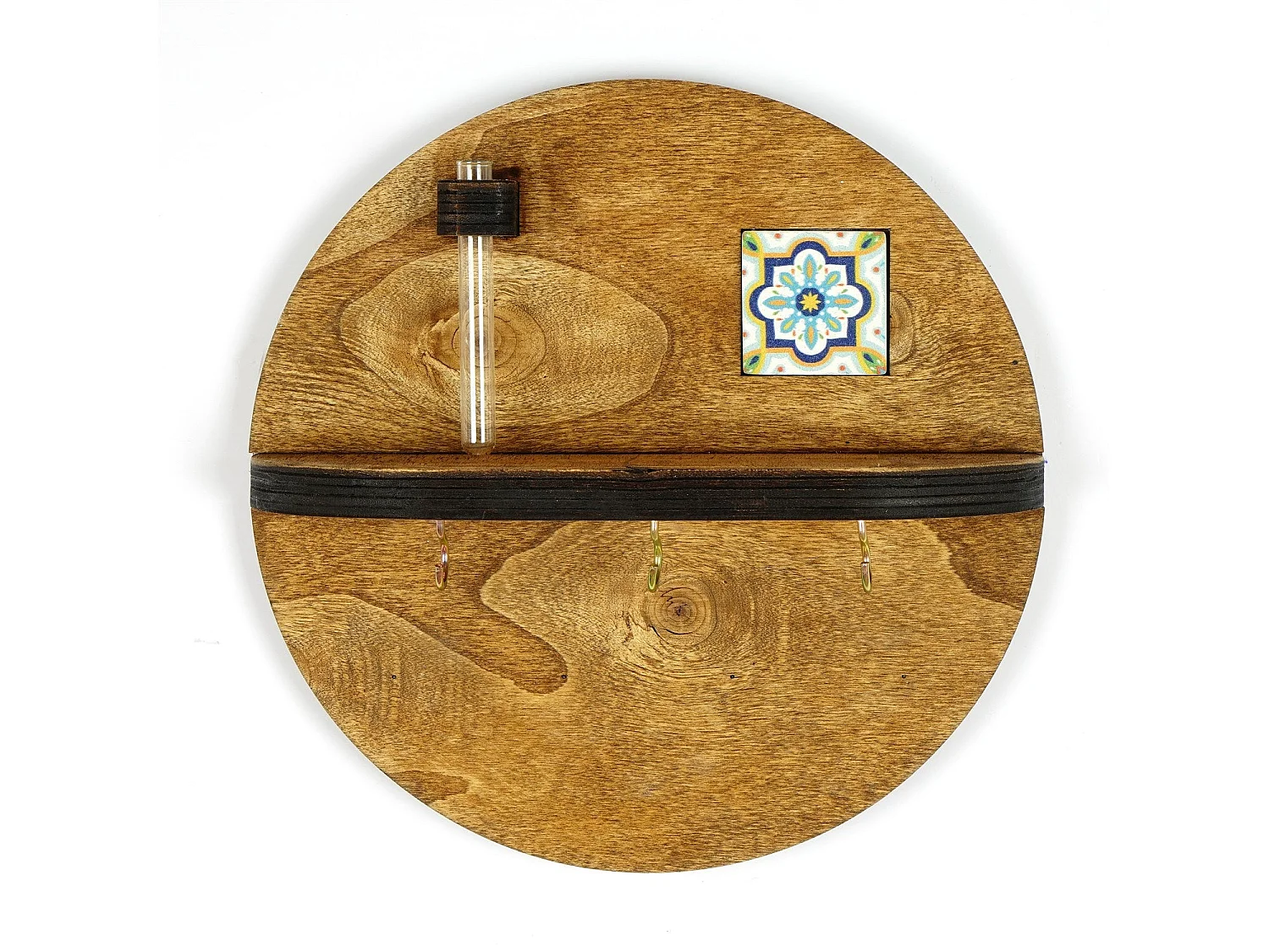 Étagère murale en noyer LAZ172 - 100 % toile 27 x 27 cm