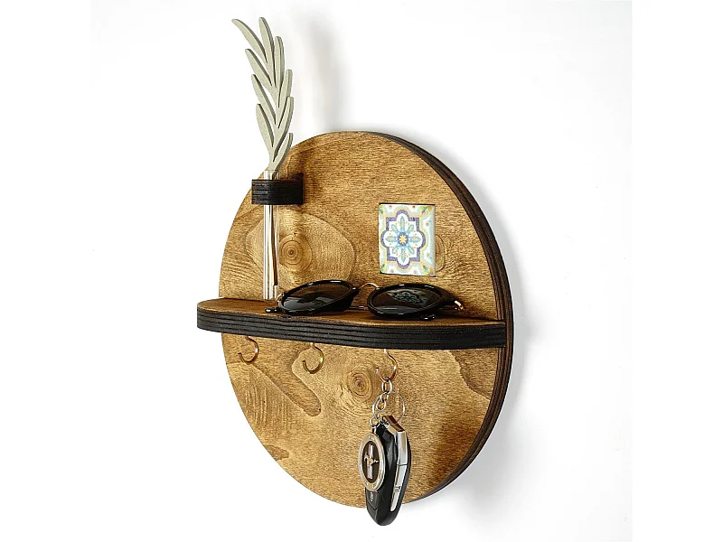 LAZ172 Estante de pared de nogal - 100% lienzo 27x27cm