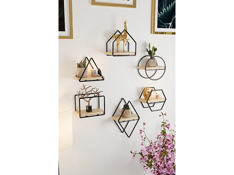 Étagère murale CM-051-SRK-Doré Noir