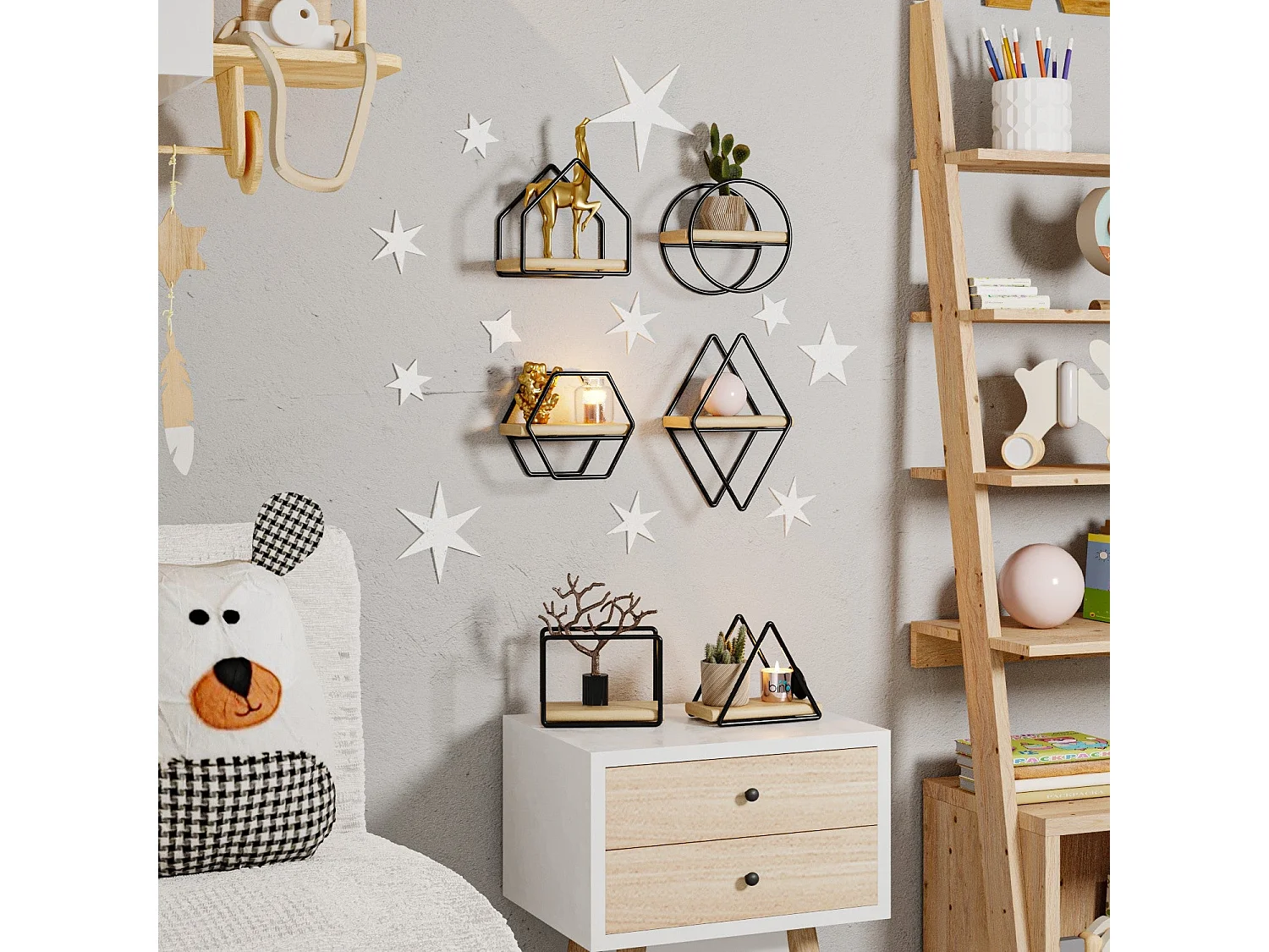 Étagère murale CM-051-SRK-Doré Noir