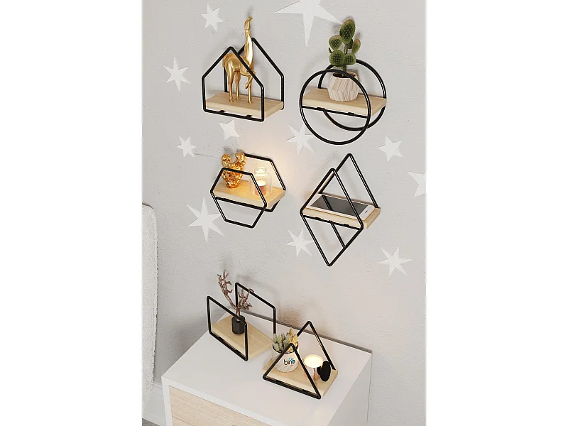 Étagère murale CM-051-SRK-Doré Noir