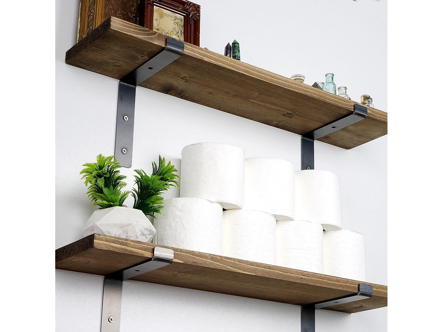 Étagère murale décorative en bois – 60 cm x 16 cm x 14 cm – Noyer noir