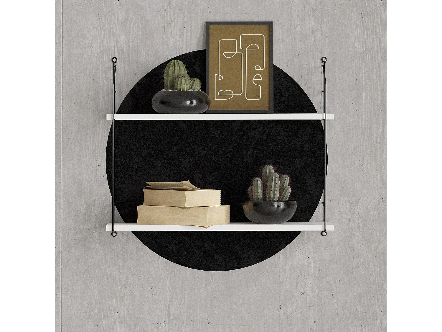 Wandplank – 72 cm x 58 cm x 20 cm – Wit – Spaanplaat met melamine coating