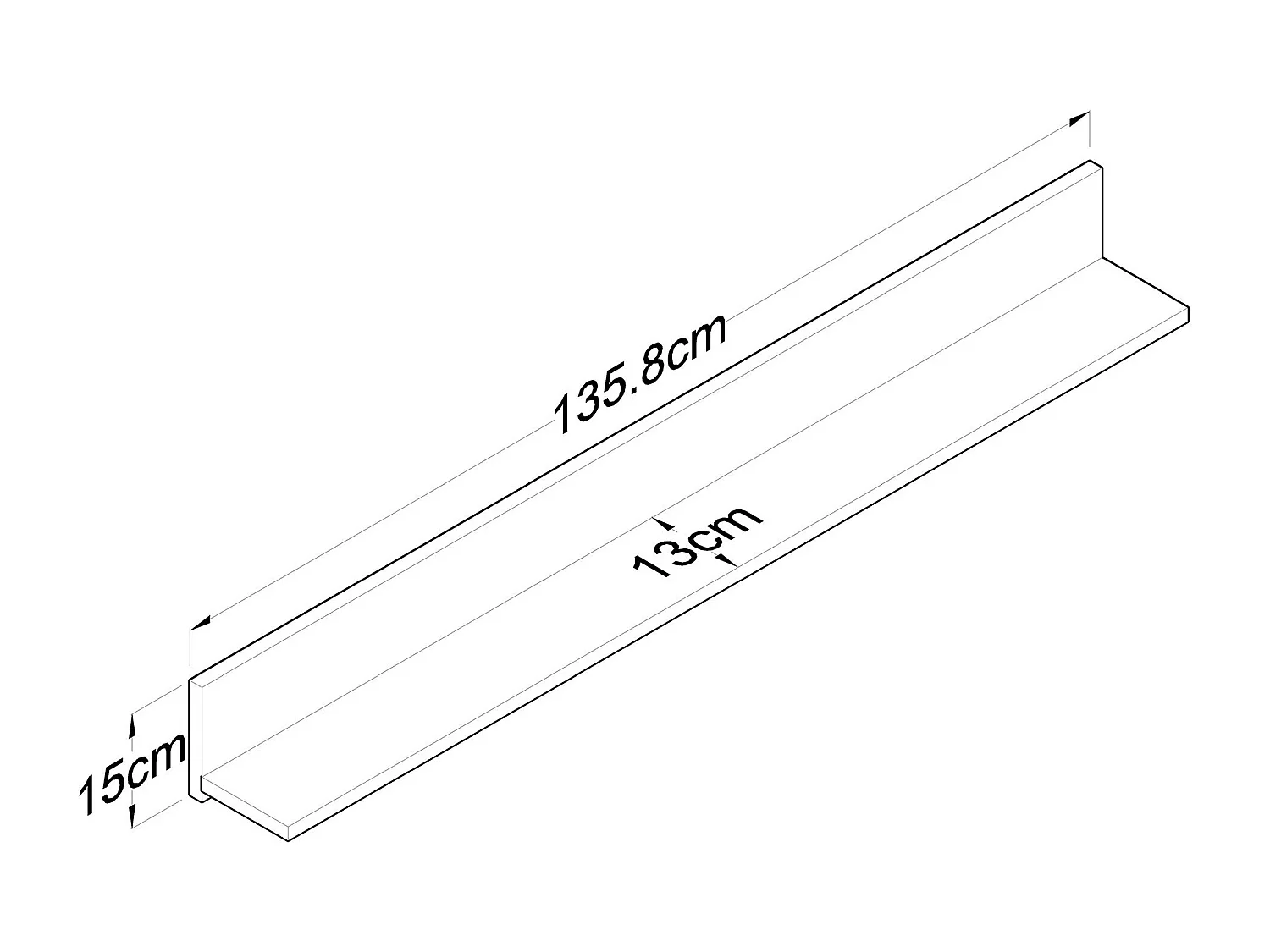 Estante de pared escandinavo – 135,8 x 15 x 13 cm – Nogal – Tablero de partículas recubierto de melamina