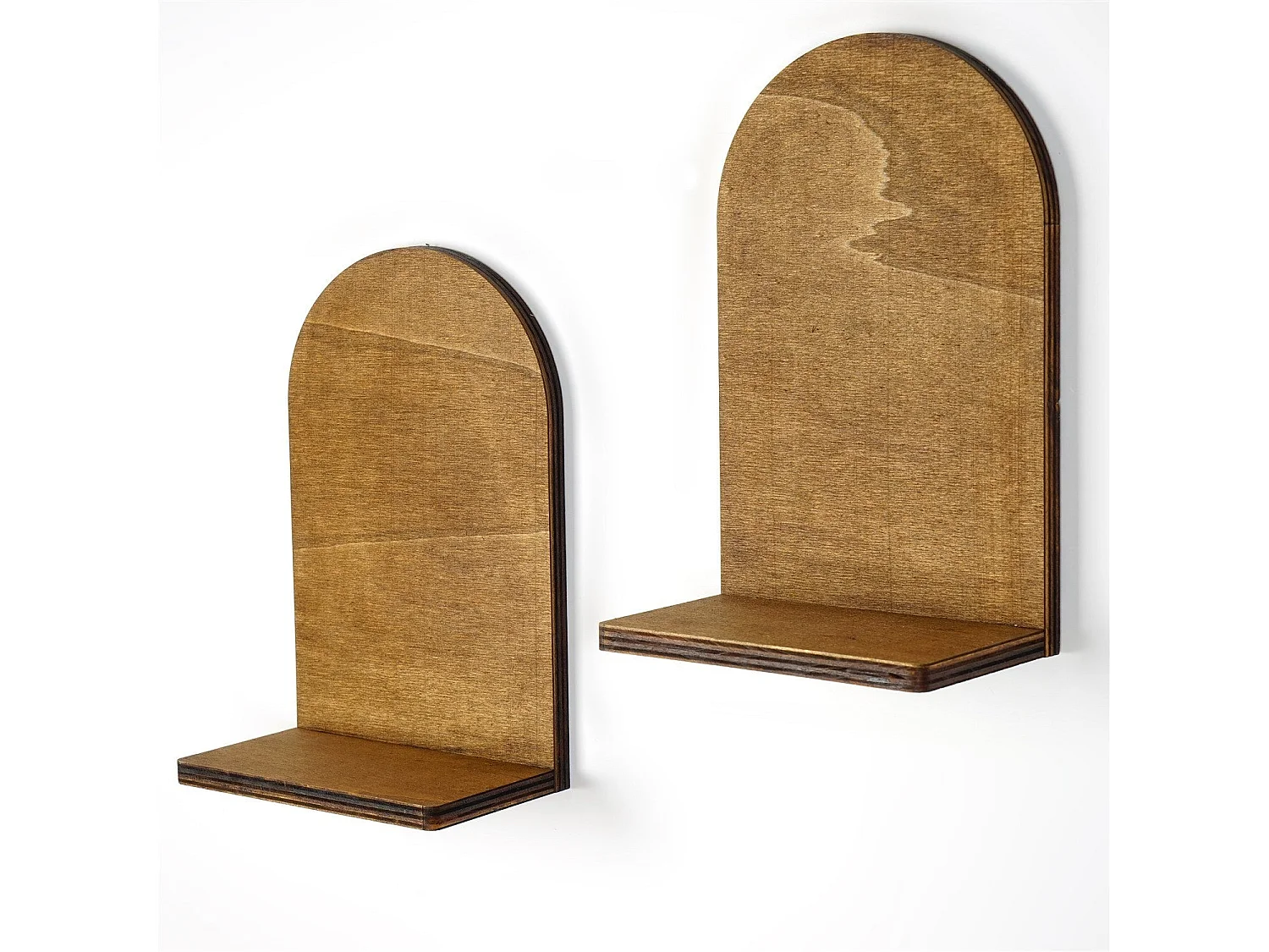 Étagère murale – 16 x 26 x 9 cm – Noyer – Contreplaqué